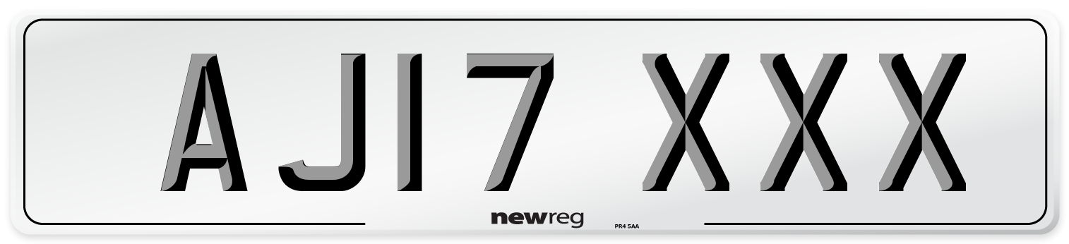 AJ17 XXX Number Plate from New Reg